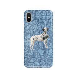 adventure dogs case denim dalmatian bleached damask denim front view