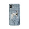 Dalmatian Denim phone case. 6 Denim styles for your Iphone 15 Pro Max, Iphone 14, 13, 12 to 6 & Samsung Galaxy S23 Ultra, S22, S21 to S6. 2 adventure dogs case denim dalmatian faded ephemera denim front view