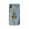 Doberman Denim phone case. 6 Denim styles for your Iphone 15 Pro Max, Iphone 14, 13, 12 to 6 & Samsung Galaxy S23 Ultra, S22, S21 to S6. 2 adventure dogs case denim doberman faded ephemera denim front view