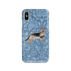 adventure dogs case denim german shepherd bleached damask denim front view