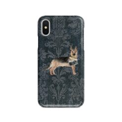 adventure dogs case denim german shepherd dark damask denim front view