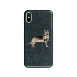 adventure dogs case denim german shepherd dark denim front view