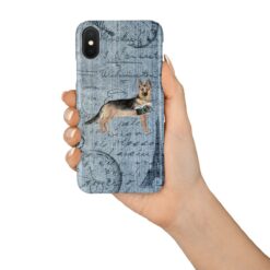 adventure dogs case denim german shepherd faded ephemera denim in hand