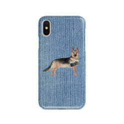 adventure dogs case denim german shepherd gently faded denim front view