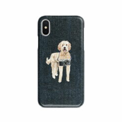 adventure dogs case denim golden doodle dark denim front view