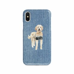adventure dogs case denim golden doodle gently faded denim front view
