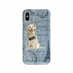 Golden Retriever Denim phone case. 6 Denim styles for your Iphone 15 Pro Max, Iphone 14, 13, 12 to 6 & Samsung Galaxy S23 Ultra, S22, S21 to S6.