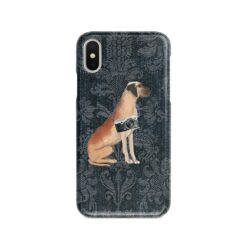 Great Dane Denim phone case. 6 Denim styles for your Iphone 15 Pro Max, Iphone 14, 13, 12 to 6 & Samsung Galaxy S23 Ultra, S22, S21 to S6. 12 adventure dogs case denim great dane dark damask denim front view