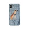 Great Dane Denim phone case. 6 Denim styles for your Iphone 15 Pro Max, Iphone 14, 13, 12 to 6 & Samsung Galaxy S23 Ultra, S22, S21 to S6. 2 adventure dogs case denim great dane faded ephemera denim front view