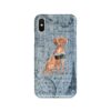 Hungarian Vizsla Denim phone case. 6 Denim styles for your Iphone 15 Pro Max, Iphone 14, 13, 12 to 6 & Samsung Galaxy S23 Ultra, S22, S21 to S6. 2 adventure dogs case denim hungarian vizsla faded ephemera denim front view