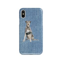 adventure dogs case denim irish wolf hound gently faded denim front view