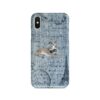 Italian greyhound Denim phone case. 6 Denim styles for your Iphone 15 Pro Max, Iphone 14, 13, 12 to 6 & Samsung Galaxy S23 Ultra, S22, S21 to S6. 2 adventure dogs case denim italian greyhound faded ephemera denim front view