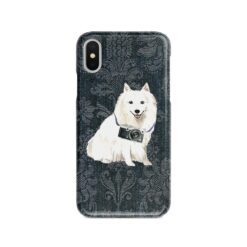 adventure dogs case denim japanese spitz dark damask denim front view