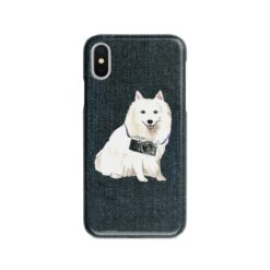 adventure dogs case denim japanese spitz dark denim front view