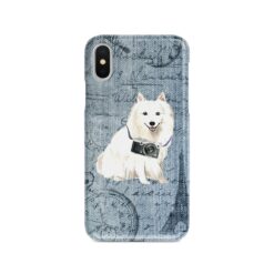 Japanese Spitz Denim phone case. 6 Denim styles for your Iphone 15 Pro Max, Iphone 14, 13, 12 to 6 & Samsung Galaxy S23 Ultra, S22, S21 to S6.