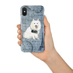 adventure dogs case denim japanese spitz faded ephemera denim in hand