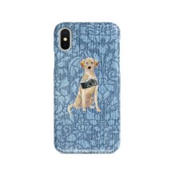 adventure dogs case denim labrador retriever bleached damask denim front view