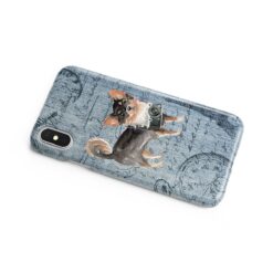 Long Haired Chihuahua Denim phone case. 6 Denim styles for your Iphone 15 Pro Max, Iphone 14, 13, 12 to 6 & Samsung Galaxy S23 Ultra, S22, S21 to S6. 16 adventure dogs case denim long haired chihuahua faded ephemera denim side
