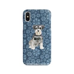 adventure dogs case denim miniature schnauzer daisy denim front view