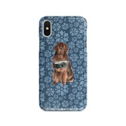 Newfoundland Denim phone case. 6 Denim styles for your Iphone 15 Pro Max, Iphone 14, 13, 12 to 6 & Samsung Galaxy S23 Ultra, S22, S21 to S6. 11 adventure dogs case denim newfoundland daisy denim front view