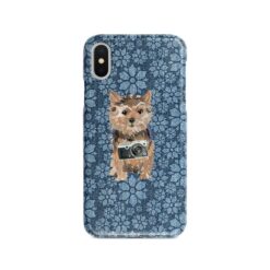 adventure dogs case denim norfolk terrier daisy denim front view
