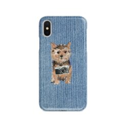 adventure dogs case denim norfolk terrier gently faded denim front view