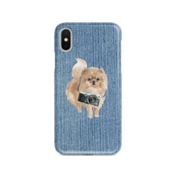 adventure dogs case denim pomeranian gently faded denim front view