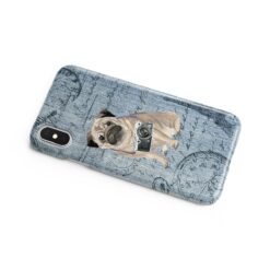 Pug Denim phone case. 6 Denim styles for your Iphone 15 Pro Max, Iphone 14, 13, 12 to 6 & Samsung Galaxy S23 Ultra, S22, S21 to S6. 16 adventure dogs case denim pug faded ephemera denim side