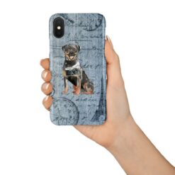 Rottweiler Denim phone case. 6 Denim styles for your Iphone 15 Pro Max, Iphone 14, 13, 12 to 6 & Samsung Galaxy S23 Ultra, S22, S21 to S6. 15 adventure dogs case denim rottweiler faded ephemera denim in hand
