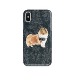 adventure dogs case denim rough collie dark damask denim front view