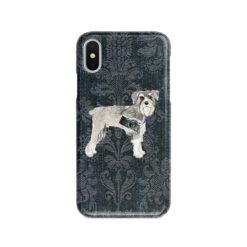 adventure dogs case denim schnauzer dark damask denim front view