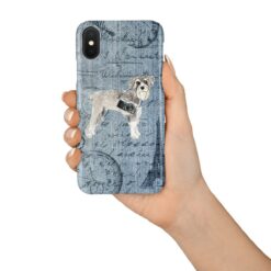 adventure dogs case denim schnauzer faded ephemera denim in hand