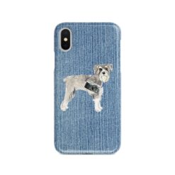 adventure dogs case denim schnauzer gently faded denim front view