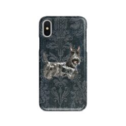adventure dogs case denim scottish terrier dark damask denim front view