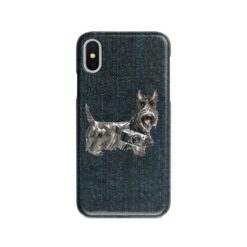 adventure dogs case denim scottish terrier dark denim front view