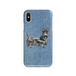 adventure dogs case denim scottish terrier gently faded denim front view