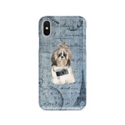 Shih tzu Long hair Denim phone case. 6 Denim styles for your Iphone 15 Pro Max, Iphone 14, 13, 12 to 6 & Samsung Galaxy S23 Ultra, S22, S21 to S6.
