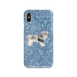 adventure dogs case denim shih tzu short hair bleached damask denim front view