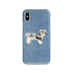adventure dogs case denim shih tzu short hair gently faded denim front view