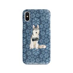 adventure dogs case denim siberian husky daisy denim front view