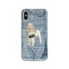 Spinone Italiano Denim phone case. 6 Denim styles for your Iphone 15 Pro Max, Iphone 14, 13, 12 to 6 & Samsung Galaxy S23 Ultra, S22, S21 to S6. 2 adventure dogs case denim spinone italiano faded ephemera denim front view