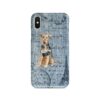 Welsh Terrier Denim phone case. 6 Denim styles for your Iphone 15 Pro Max, Iphone 14, 13, 12 to 6 & Samsung Galaxy S23 Ultra, S22, S21 to S6. 2 adventure dogs case denim welsh terrier faded ephemera denim front view