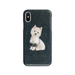 adventure dogs case denim westie dark denim front view