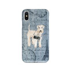Wheaten Terrier Denim phone case. 6 Denim styles for your Iphone 15 Pro Max, Iphone 14, 13, 12 to 6 & Samsung Galaxy S23 Ultra, S22, S21 to S6.