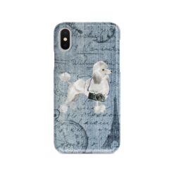White poodle Denim phone case. 6 Denim styles for your Iphone 15 Pro Max, Iphone 14, 13, 12 to 6 & Samsung Galaxy S23 Ultra, S22, S21 to S6.