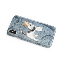 Wire Haired Fox Terrier Denim phone case. 6 Denim styles for your Iphone 15 Pro Max, Iphone 14, 13, 12 to 6 & Samsung Galaxy S23 Ultra, S22, S21 to S6. 16 adventure dogs case denim wire haired fox terrier faded ephemera denim side