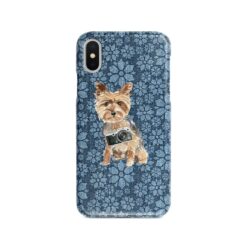 adventure dogs case denim yorkshire terrier daisy denim front view
