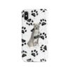 American Staffordshire terrier grey Muddy Paws phone case. 3 muddy styles for your Iphone 15 Pro Max, Iphone 14, 13, 12 to 6 & Samsung Galaxy S23 Ultra, S22, S21 to S6. 2 adventure dogs case muddy american staffordshire terrier grey bw paws front view