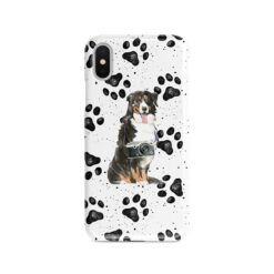 Bernese Mountain Dog Muddy Paws phone case. 3 muddy styles for your Iphone 15 Pro Max, Iphone 14, 13, 12 to 6 & Samsung Galaxy S23 Ultra, S22, S21 to S6.