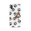 BloodHound Muddy Paws phone case. 3 muddy styles for your Iphone 15 Pro Max, Iphone 14, 13, 12 to 6 & Samsung Galaxy S23 Ultra, S22, S21 to S6. 1 adventure dogs case muddy bloodhound bw paws front view